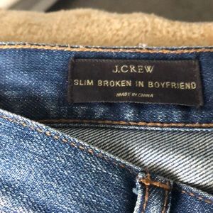 J Crew distressed slim boyfriend jean